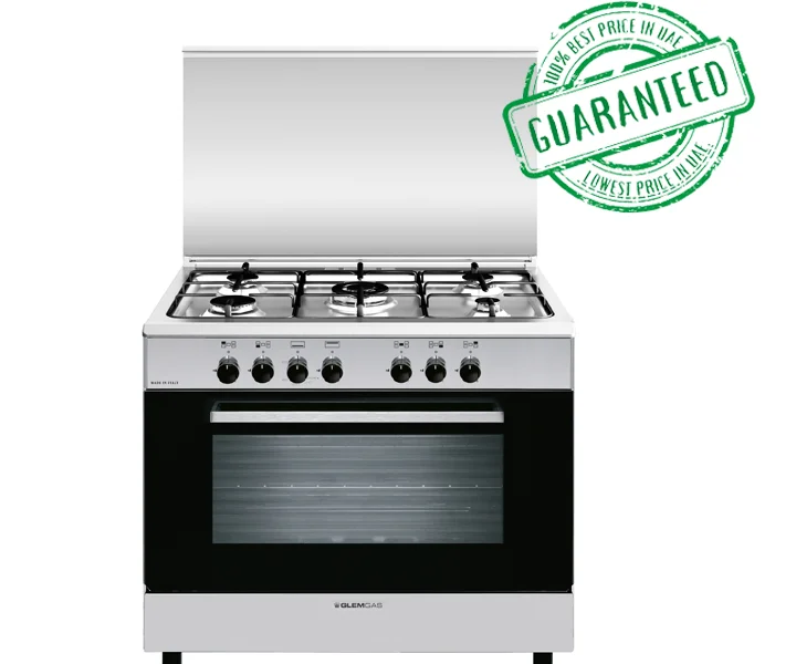 Glemgas Gas Cooker 90×60 Full Safety Heavy Duty With Fan Silver SB9612RI-FSCD