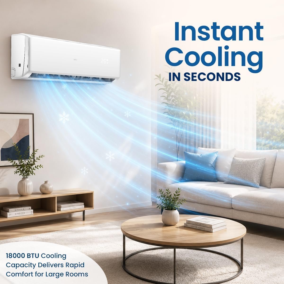 SPJ 1.5 Ton Split AC, 18000 BTU Air Conditioner, R410A Eco-Friendly Refrigerant, Low Noise Design - Image 4