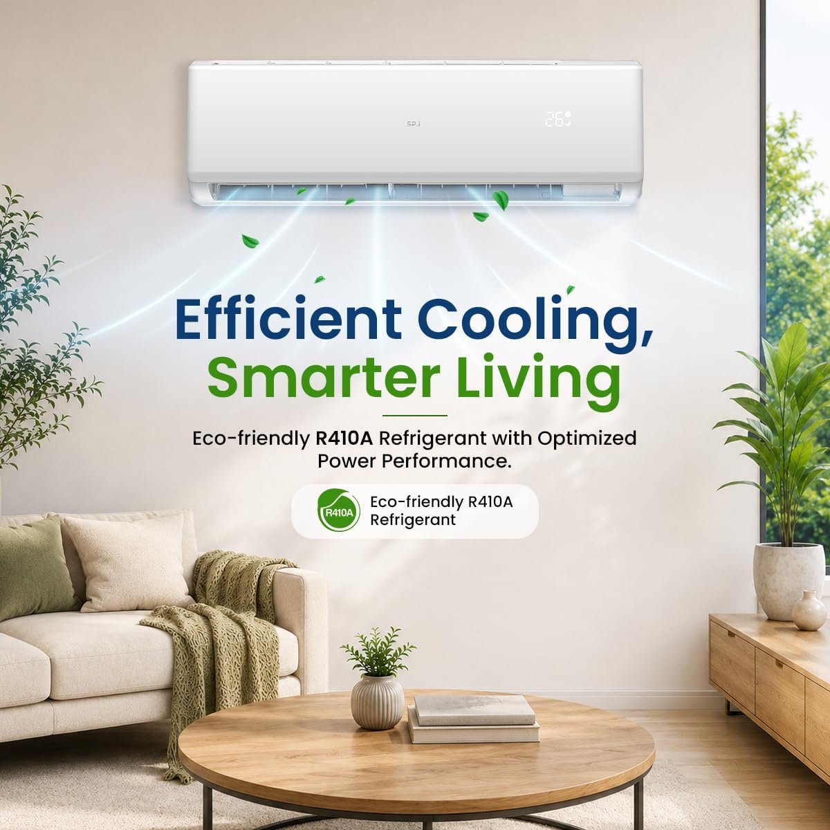 SPJ 1.5 Ton Split AC, 18000 BTU Air Conditioner, R410A Eco-Friendly Refrigerant, Low Noise Design - Image 5