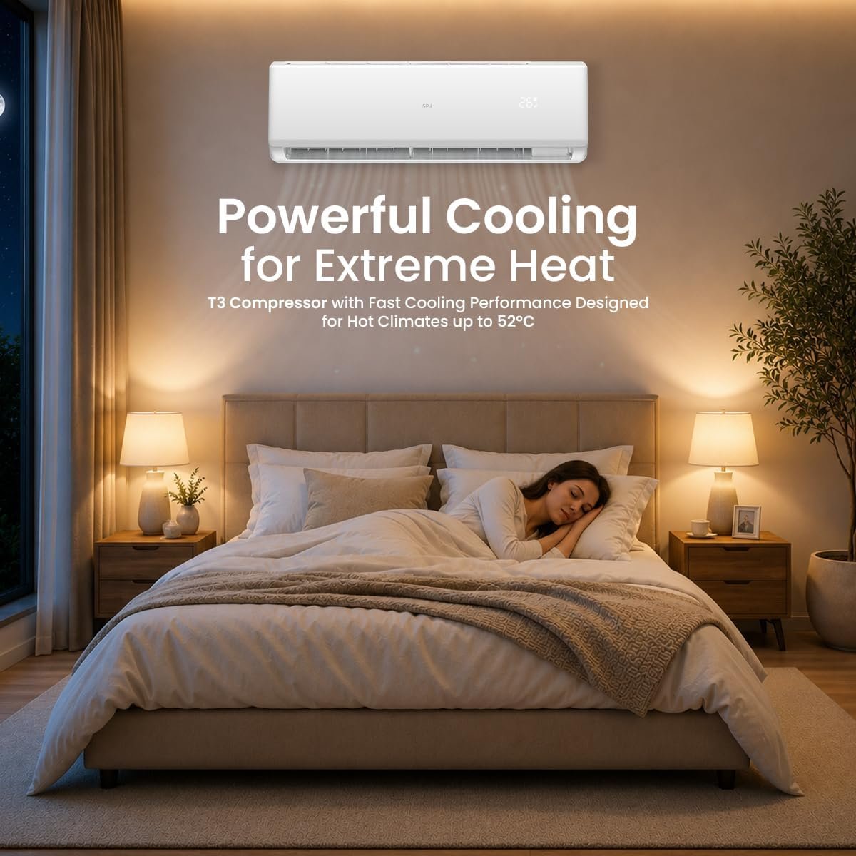 SPJ 1.5 Ton Split AC, 18000 BTU Air Conditioner, R410A Eco-Friendly Refrigerant, Low Noise Design - Image 2