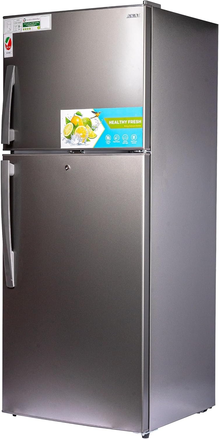 AKAI 500 Liters Double Door Refrigerator with NO FROST Fridge Freezer with Glass Shelves, RFMA-S500WTA - Image 3