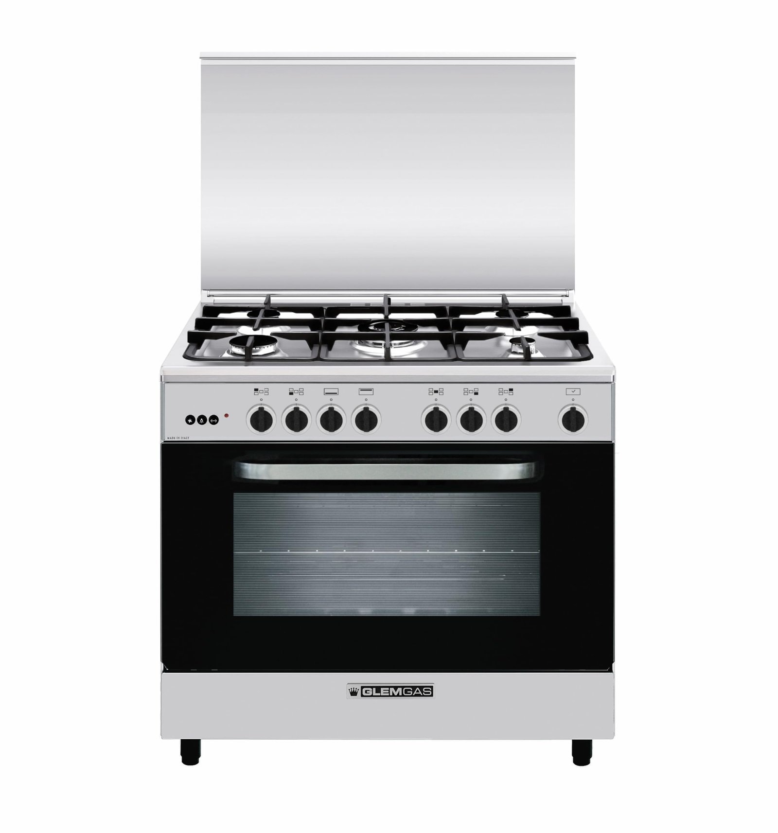 Glemgas Gas Cooker 5-Burners 90X60 With Grill AL9612RI-FSCD Silver