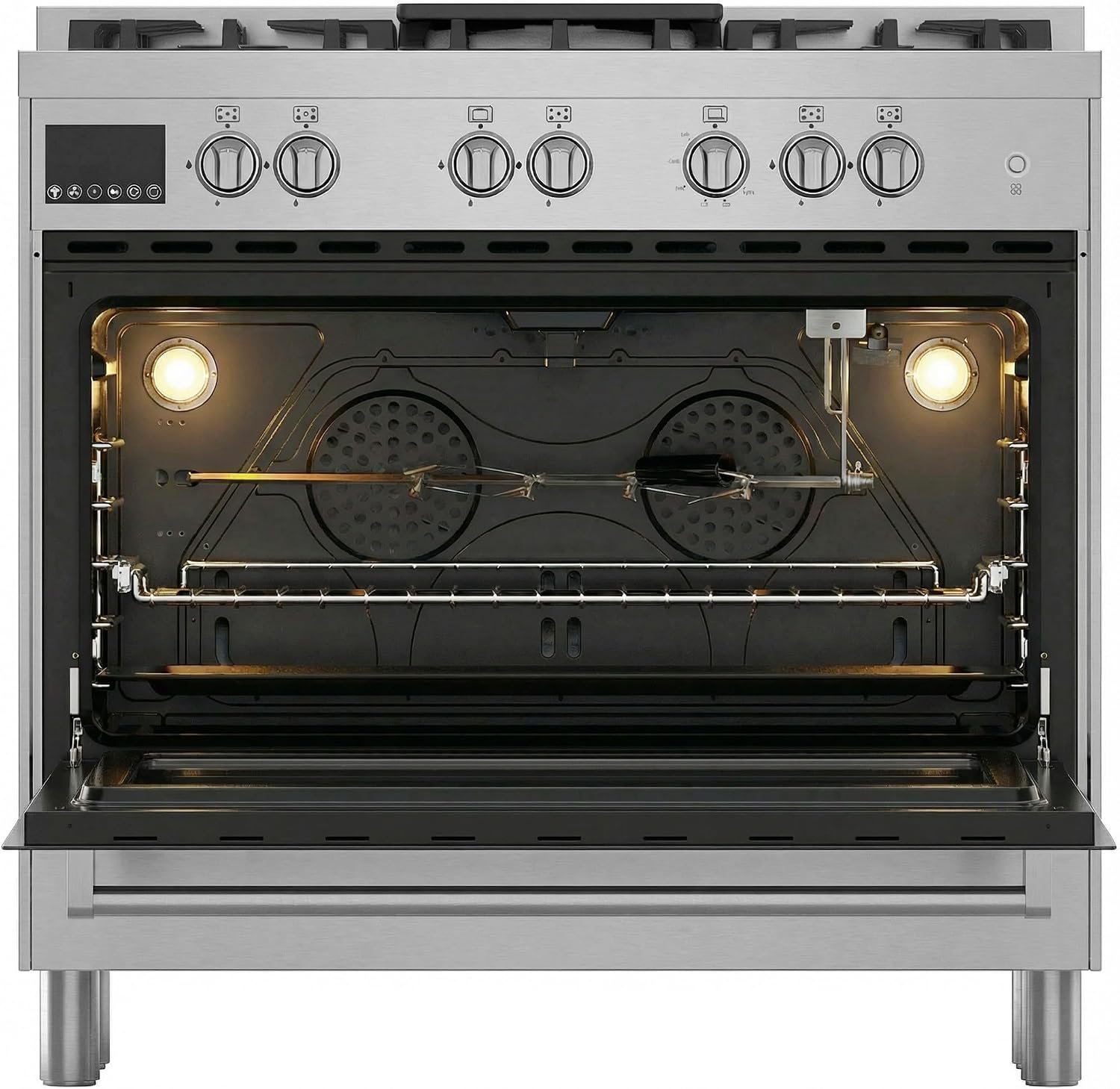 Hoover Cooker with 2 Fans HGC-G95G-PS, 90x60 cm, Silver, 5 Burners - Image 3