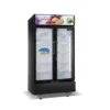 Generaltec Model No. GCH1000L Showcase Chiller Double Glass Door, Black Color, LED Lighting, Commercial Chiller