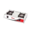 NOBEL 2 Burner Gas Stove With Brass Auto Ignition Energy Saving Silver Model-NGT2004