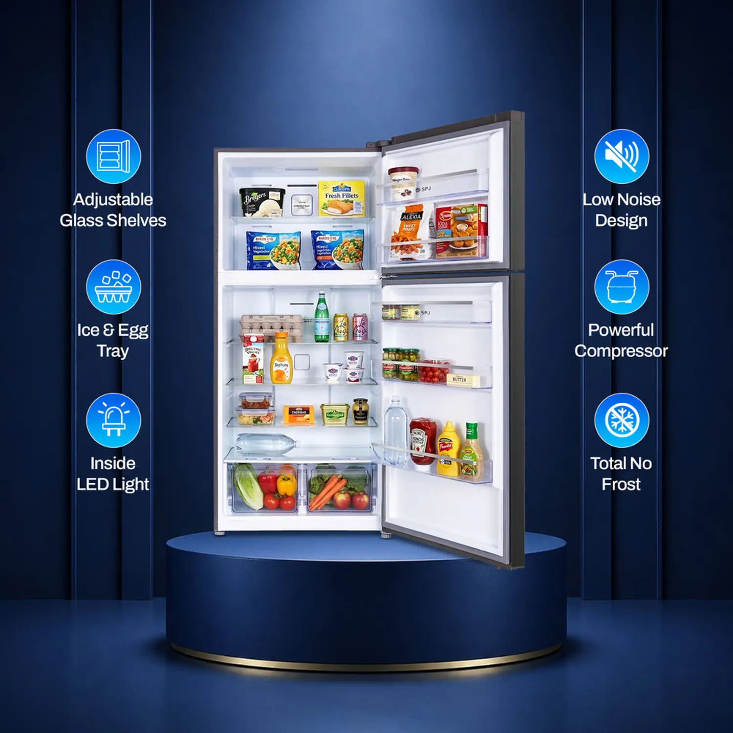 SPJ 538L Double Door Refrigerator POSH-TMSW650C - Image 2
